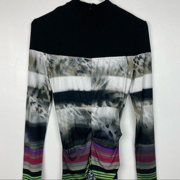 NICOLE MILLER Artelier 00608 Striped Stretch Knit Dress    Size S - Picture 9 of 10